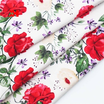 Kahn Lycra Floral Printed Design Organic Cotton Knitted Stretch Spandex Fabric